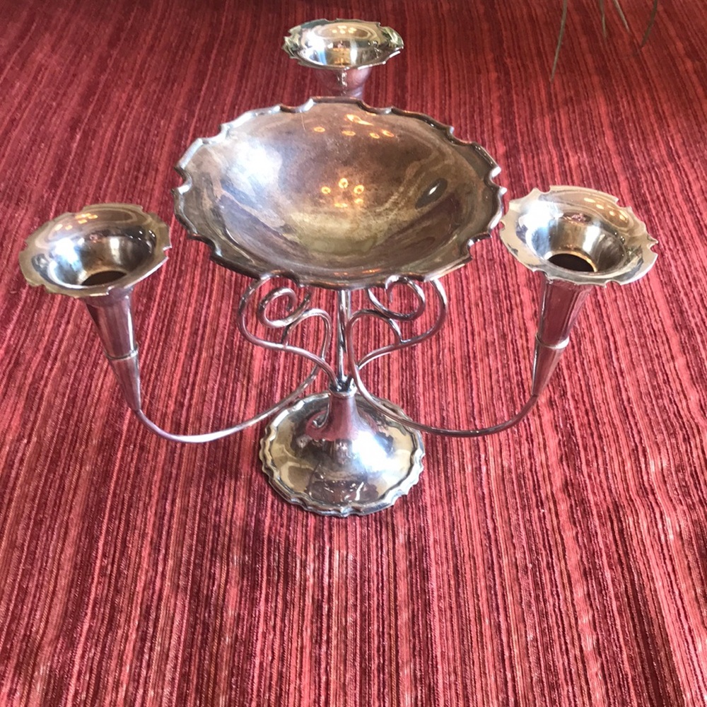 Silver plated candle holder by Mappin and Webb
